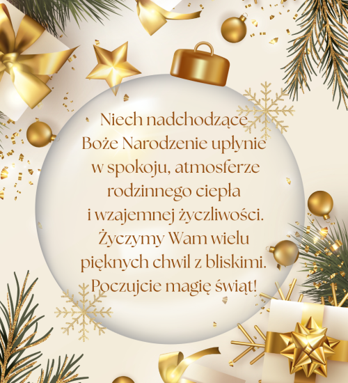 Spokojnych, rodzinych Świąt Bożego Narodzenia